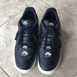 Nike Air Force 1 Low Double Air Black White Mens Size 9.5